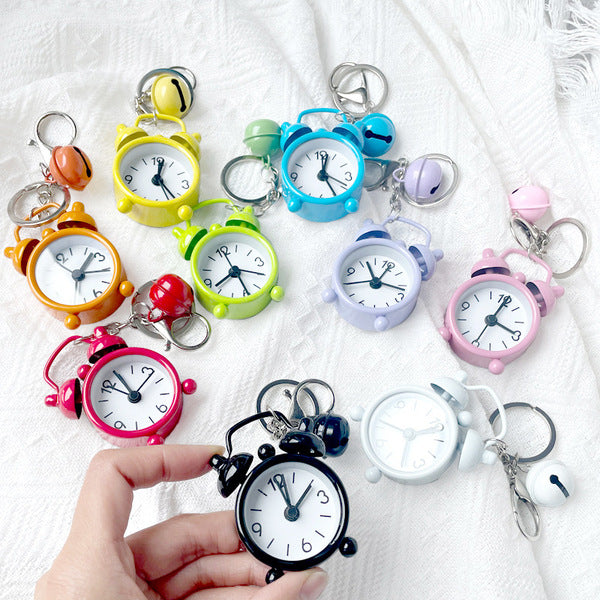 Mini alarm clock key chain pendant creative car Ladies Bag key Ring small gift - Key Ring