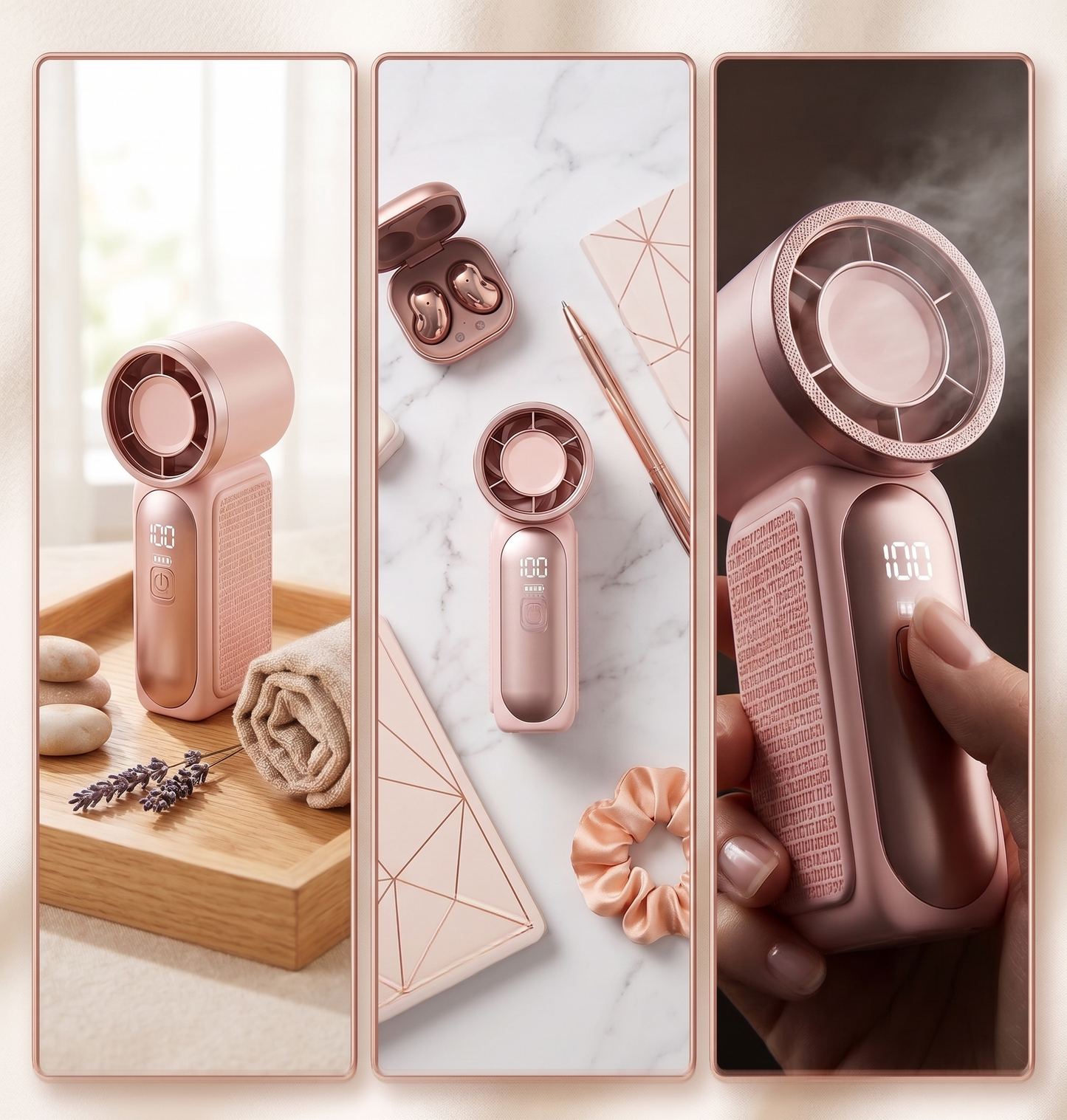Portable Mini Turbo Fan 6-Speed | Rechargeable Hand Fan with LED Display | Travel & Outdoor Cooling Device