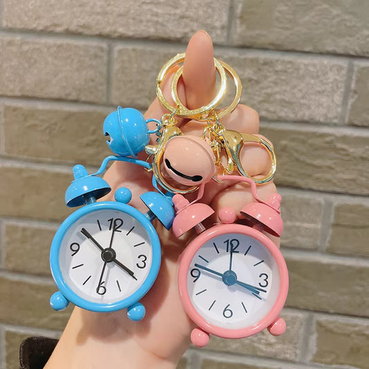 Mini alarm clock key chain pendant creative car Ladies Bag key Ring small gift - Key Ring