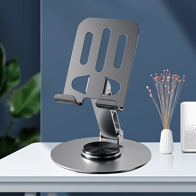 Alloy Rotating Desktop Mobile Phone Holder Stand - 360° Adjustable Metal Table Stand for Smartphone