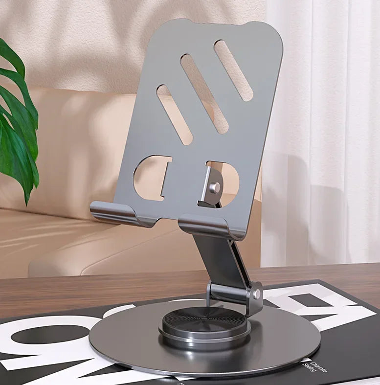 Alloy Rotating Desktop Mobile Phone Holder Stand - 360° Adjustable Metal Table Stand for Smartphone