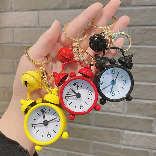 Mini alarm clock key chain pendant creative car Ladies Bag key Ring small gift - Key Ring